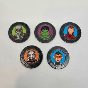 Frankford Wonder Ball Marvel Collectible Coins Lot of 5 Drax Hulk Iron-Man Wasp